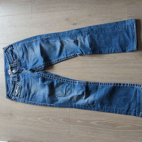 True religion light wash rhinestone straight jeans size 25 - Picture 3 of 13